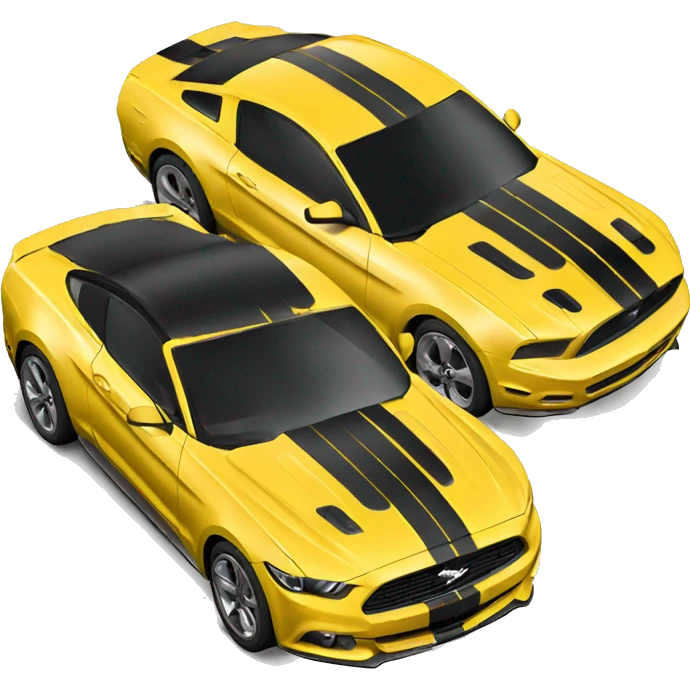 Yellow ford mustang gt with black stripes  emoji
