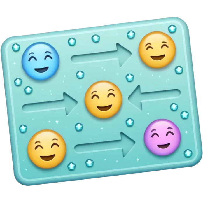 Emoji of structured plan roadmap with sparkles, wellness program, clean flat emoji, pastel colors emoji