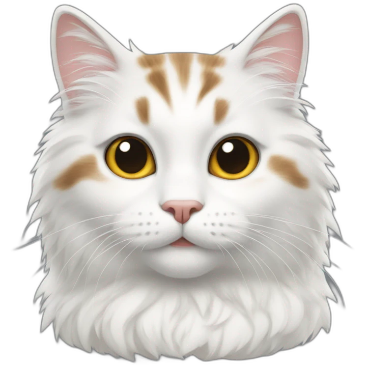 fluffy white and tabby cat emoji