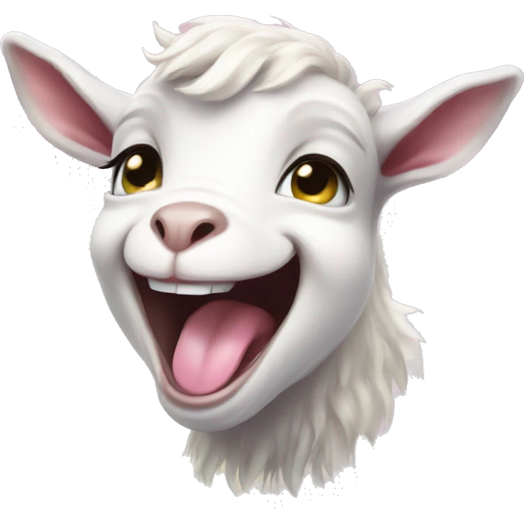 Pastel rainbow baby goat who is laughing  emoji