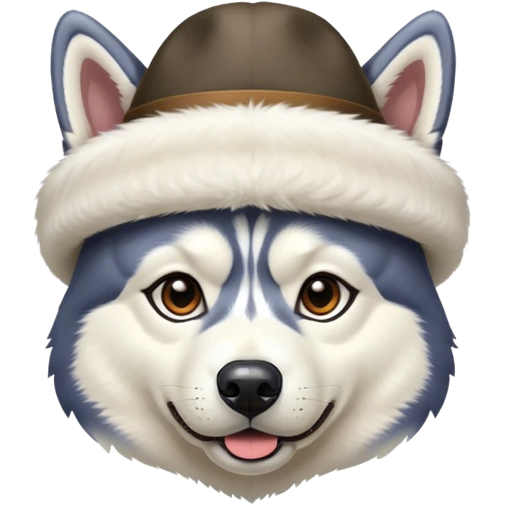 Husky with a hat on  emoji