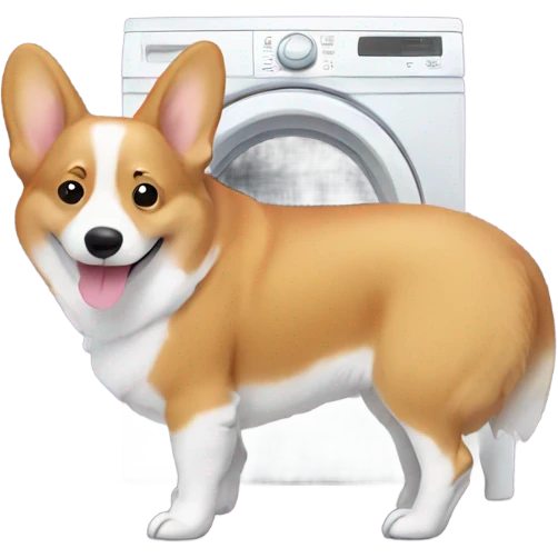 Corgi doing laundry emoji