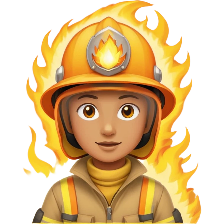 Human with sun helmet with fire powers that flys emoji