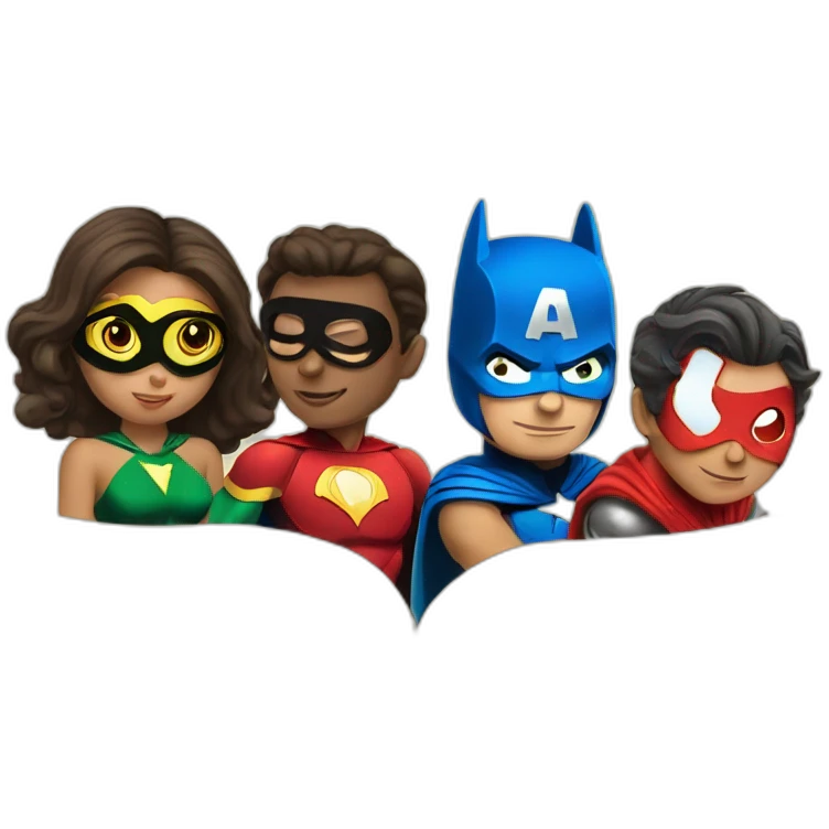 three superheroes reading books emoji