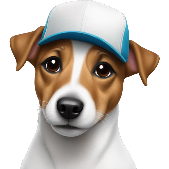 Jack russell wearing a snapback emoji