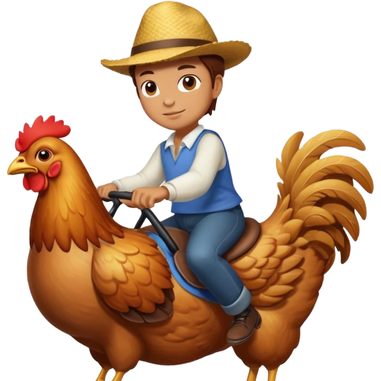 chicken riding a person emoji