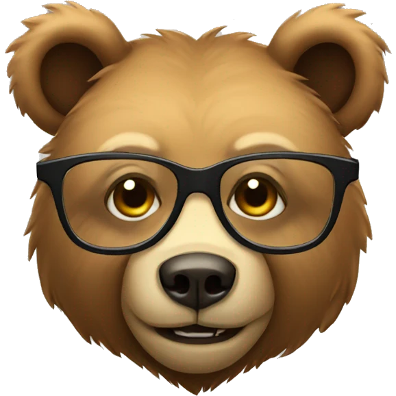 Bear in glasses emoji