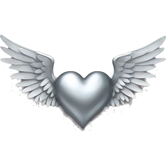 METALLIC HEART WITH WINGS emoji