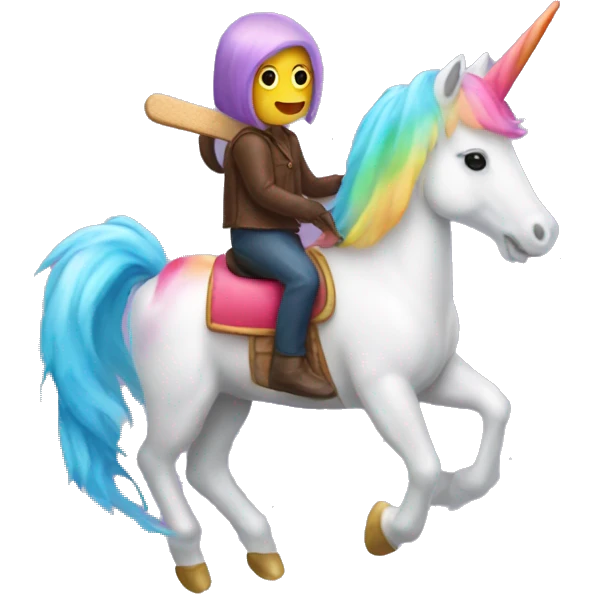 Popsicle riding unicorn emoji