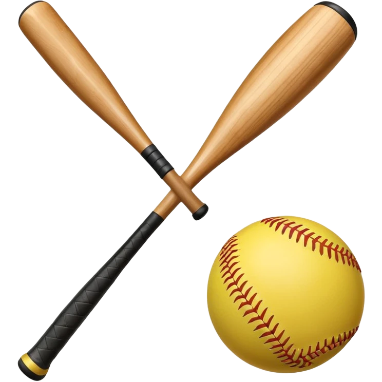 Softball bat and ball emoji
