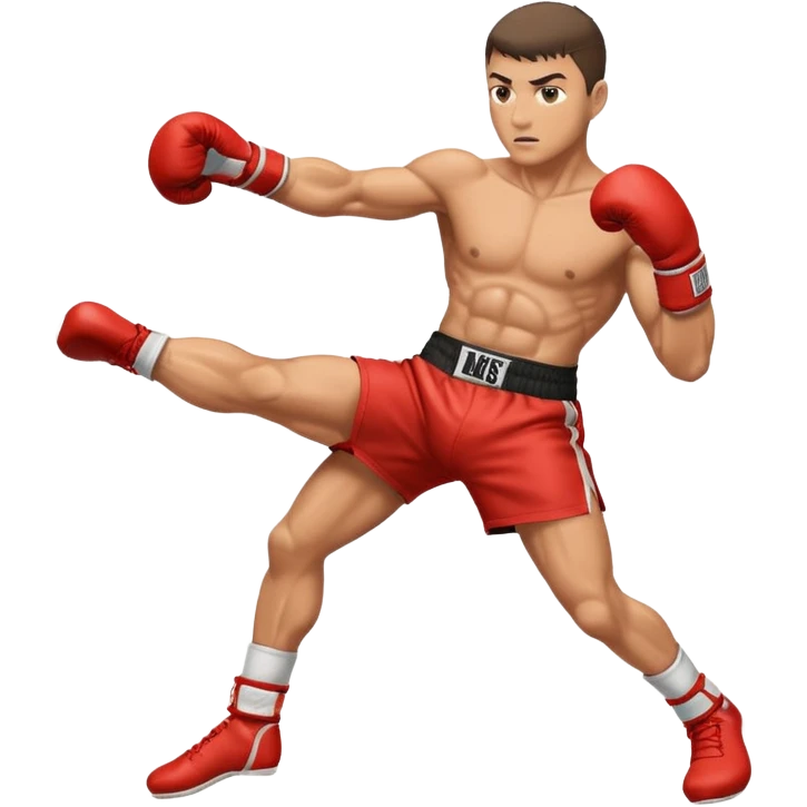 kickboxer kicking emoji