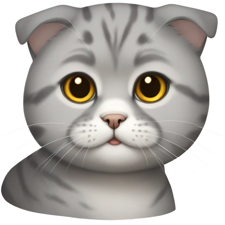 grey Scottish fold cat emoji