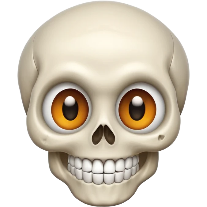 cartoon skull with big eyes and a wide grin emoji