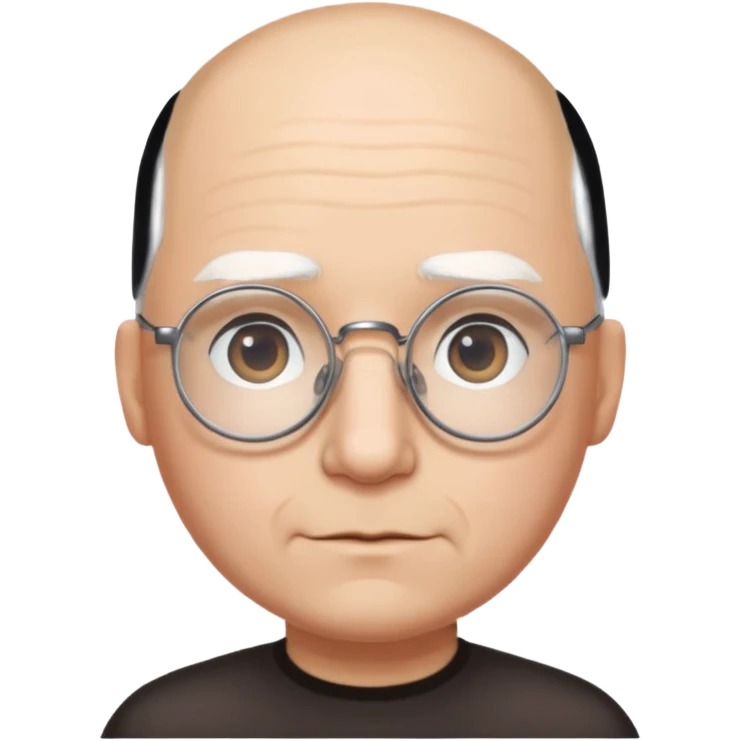 chauve cheveux blanc visage rond lunette gros sourcils emoji