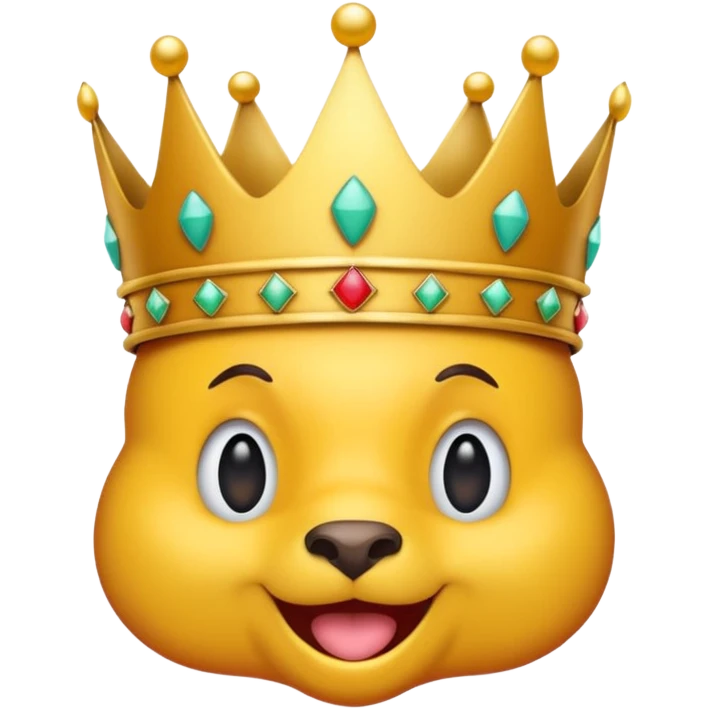 quirky hyperactive animal emoji blending Italian and Indonesian elements, crown, manic over-the-top expression emoji