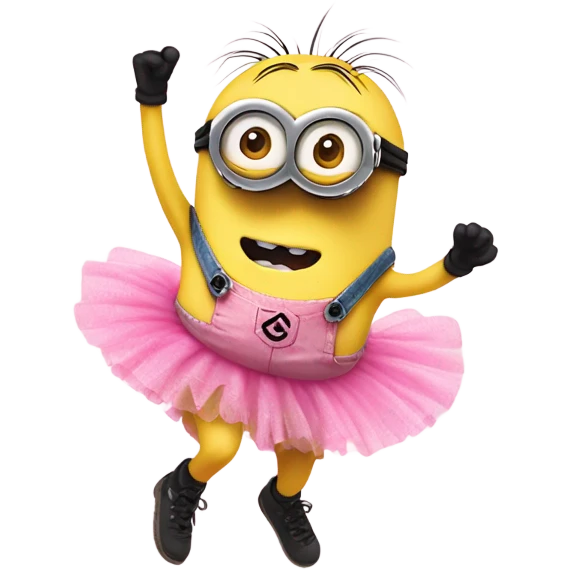Minions dancing in pink tutus  emoji