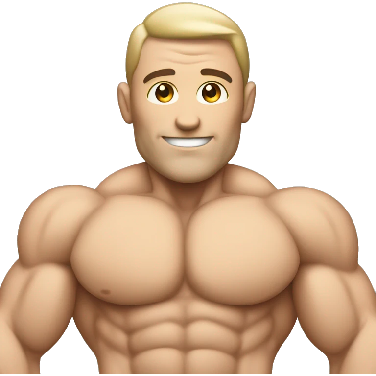 muscle body tech guy with computer emoji