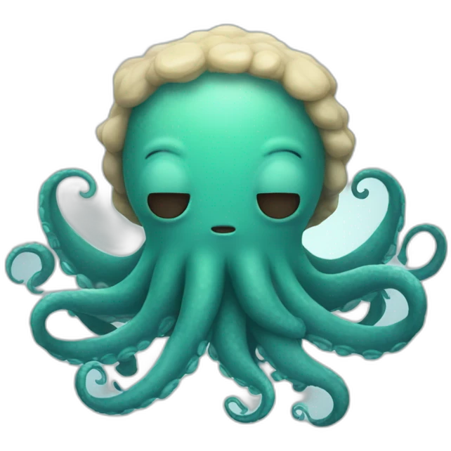 cute kraken with closed eyes emoji