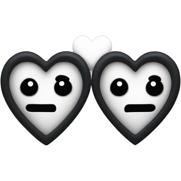 two halves of a black heart emoji