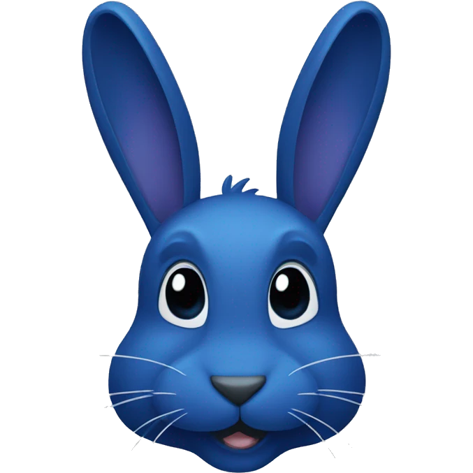 Navy blue rabbit face emoji