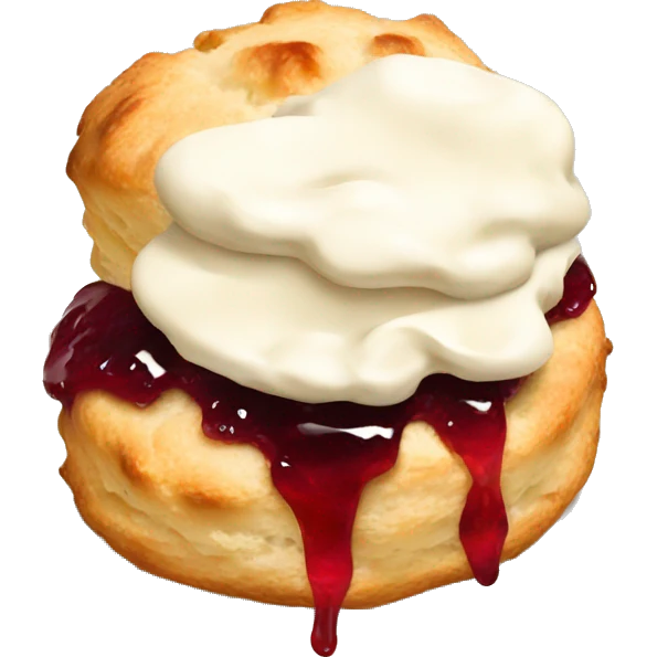 Scone with jam and cream emoji