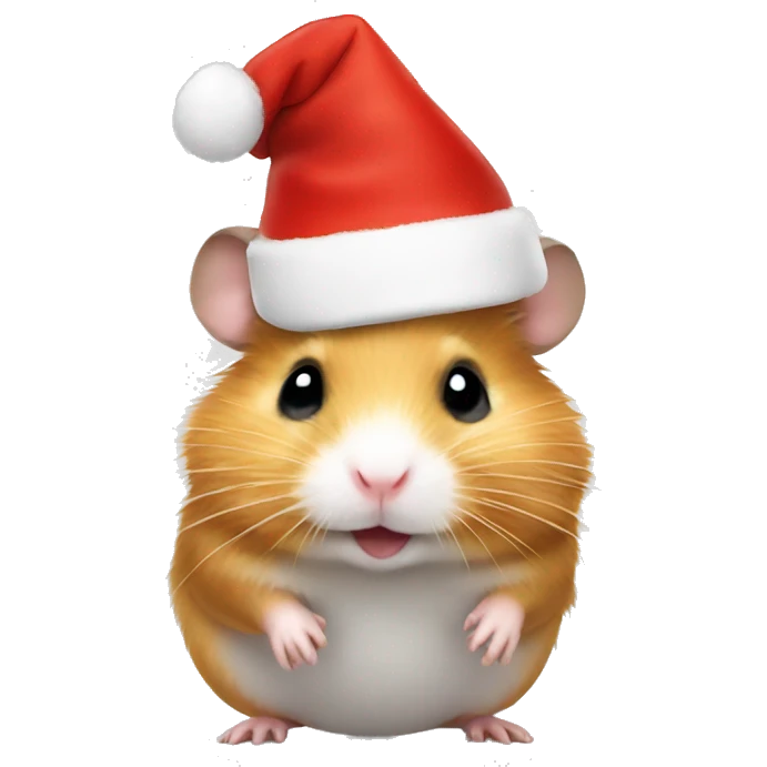 Hamster wearing Christmas hat  emoji