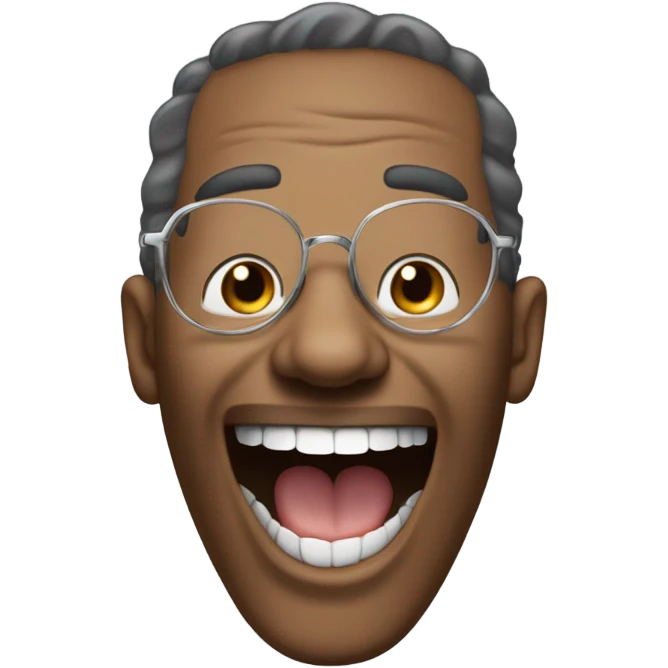 sliver grillz smile face rimless glasses  emoji