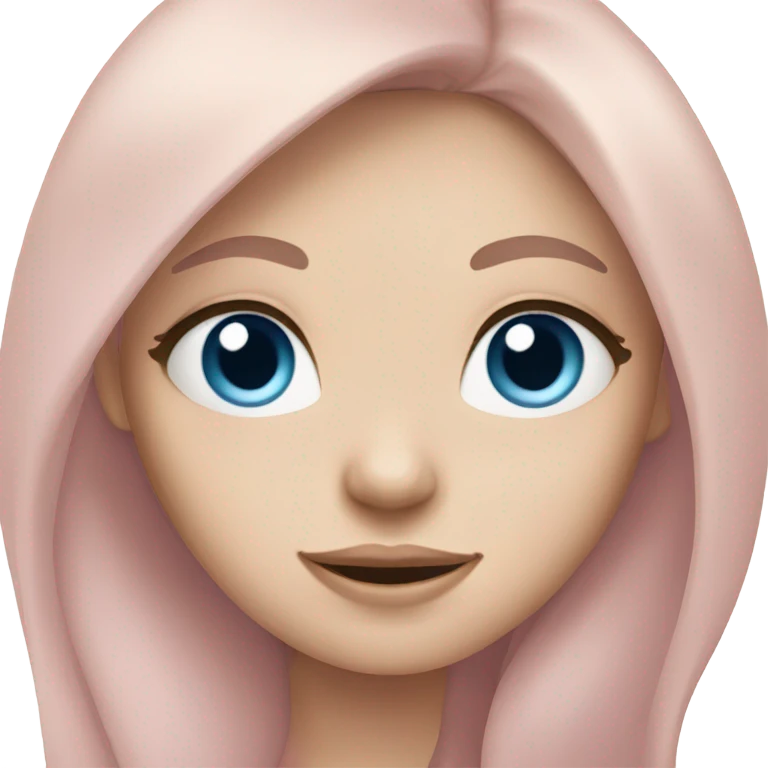 girl with long brunette hair blue eyes and pale pink skin emoji