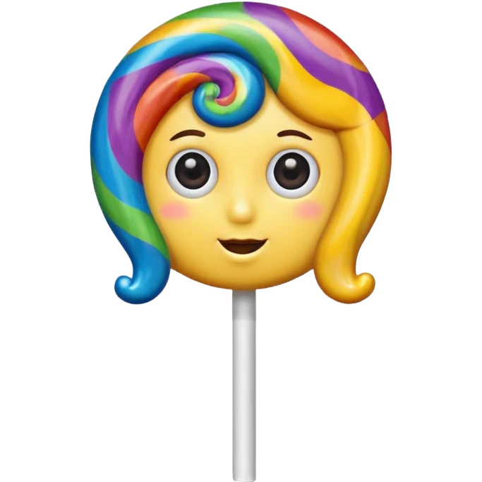 lollipop with eyes and hair  emoji