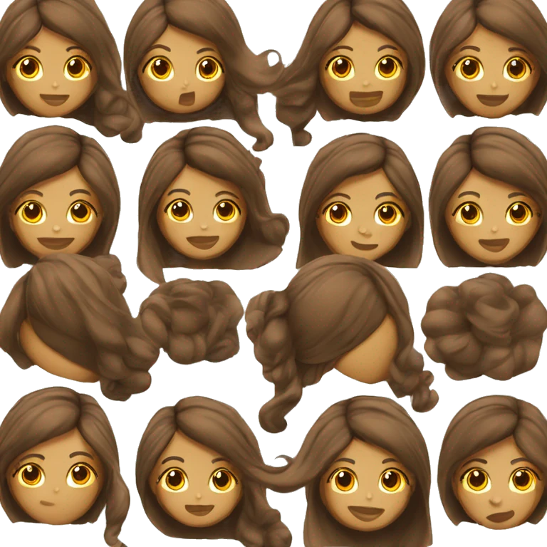 Mujer cabello largo brown emoji