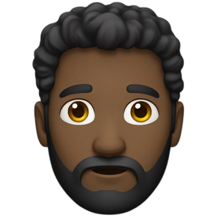 hombre pelo negro y barba triste emoji
