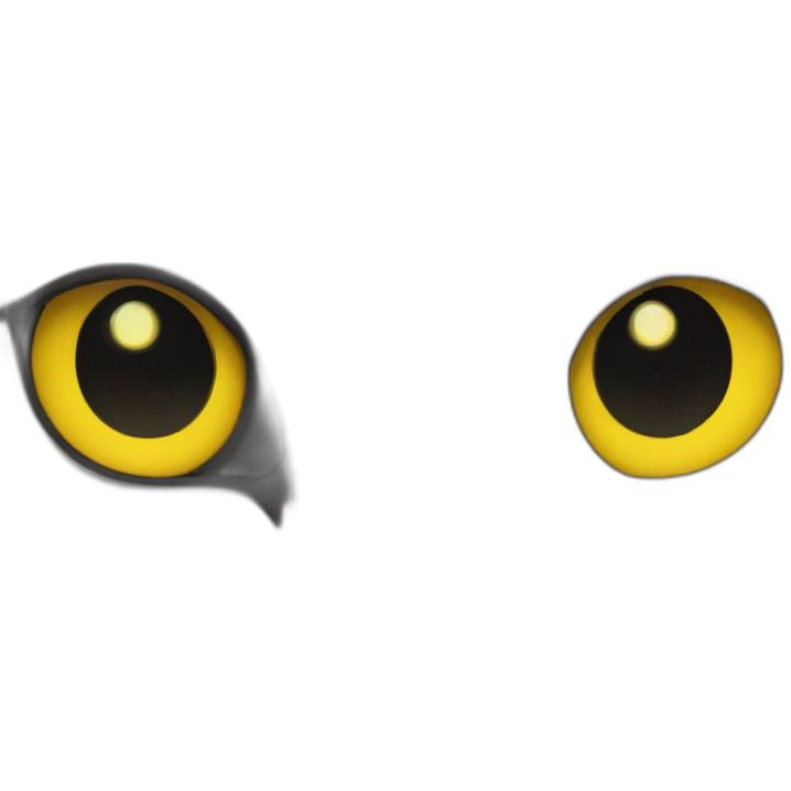 Black cat with white nose a yellow eyes emoji