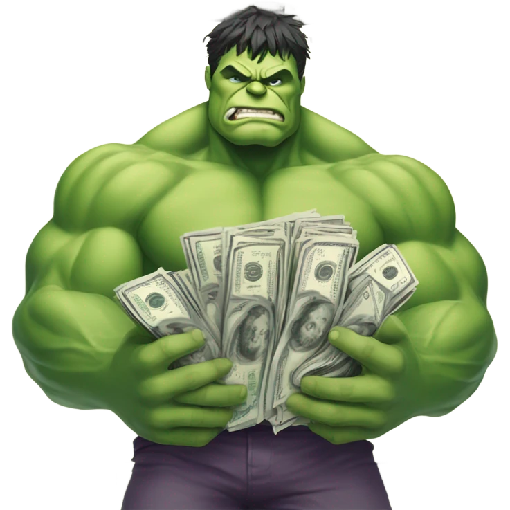 Hulk offering money emoji