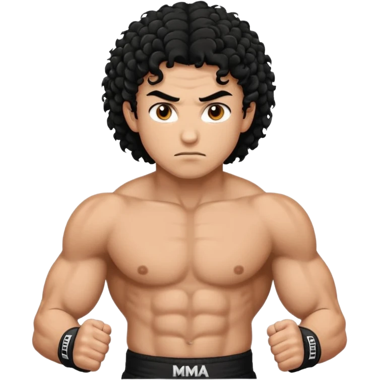 Mma fighter with curly hair emoji