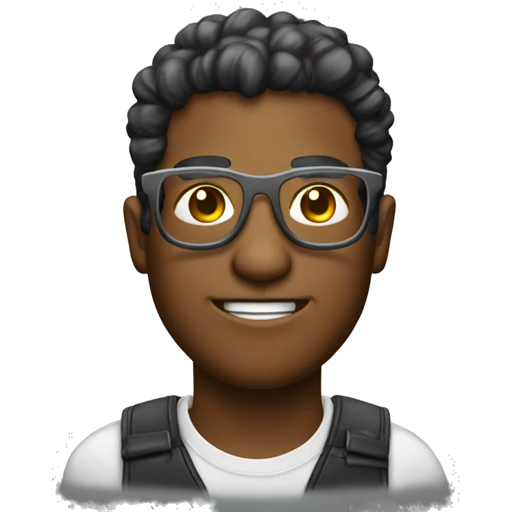 Diseñador digital con lentes y cabello risado  emoji