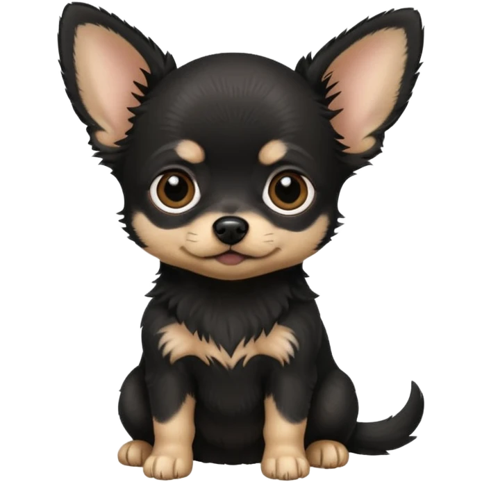 black chihuahua baby dog emoji