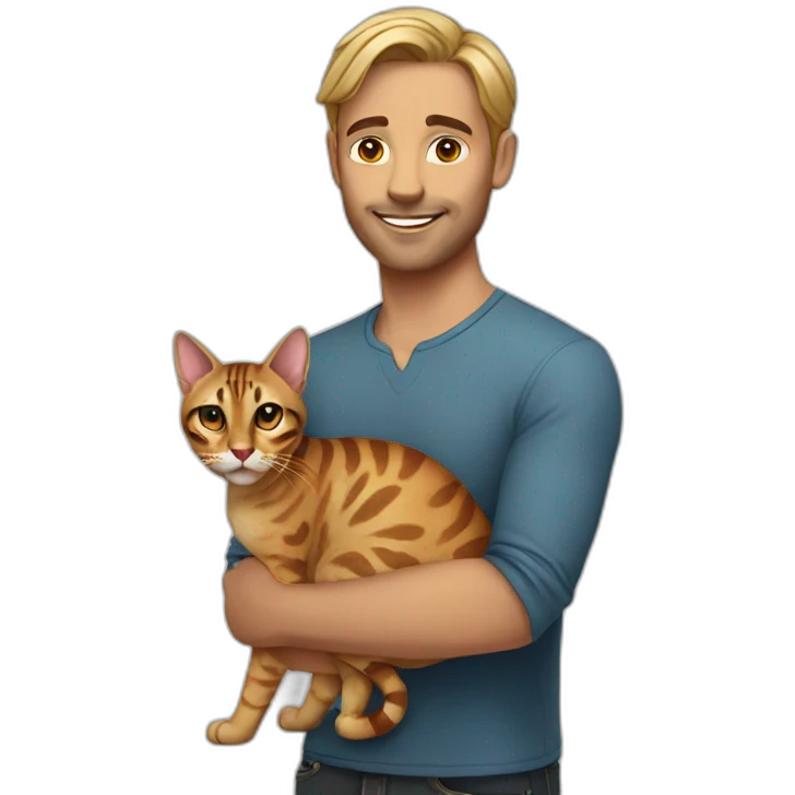 Man-with-bengal-cat emoji
