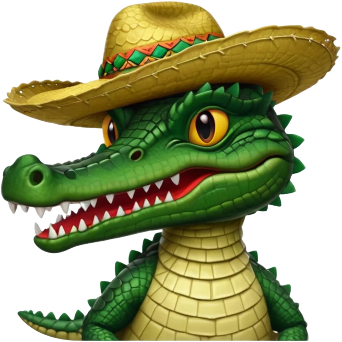 caiman con sombrero que no se ea infantil sino imponente emoji