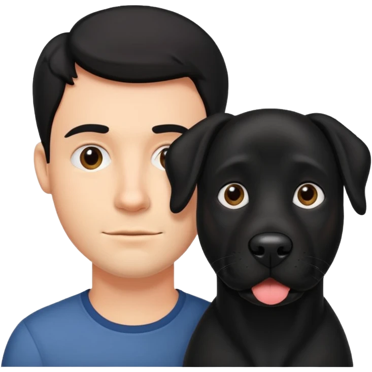 big black dog man emoji