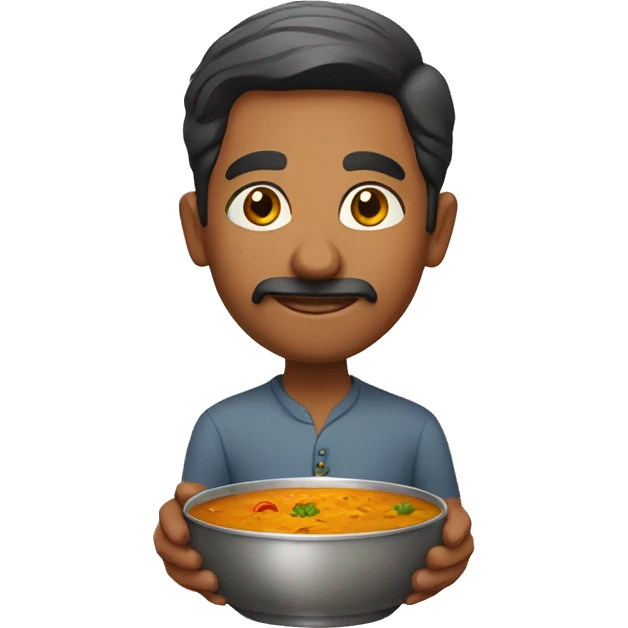 indian man with bowl of curry emoji
