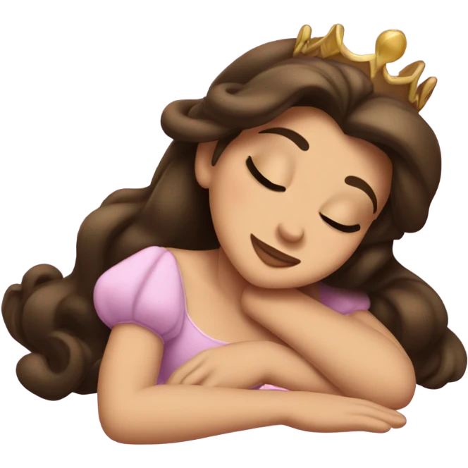 Sleeping brunette beauty princess Disney emoji