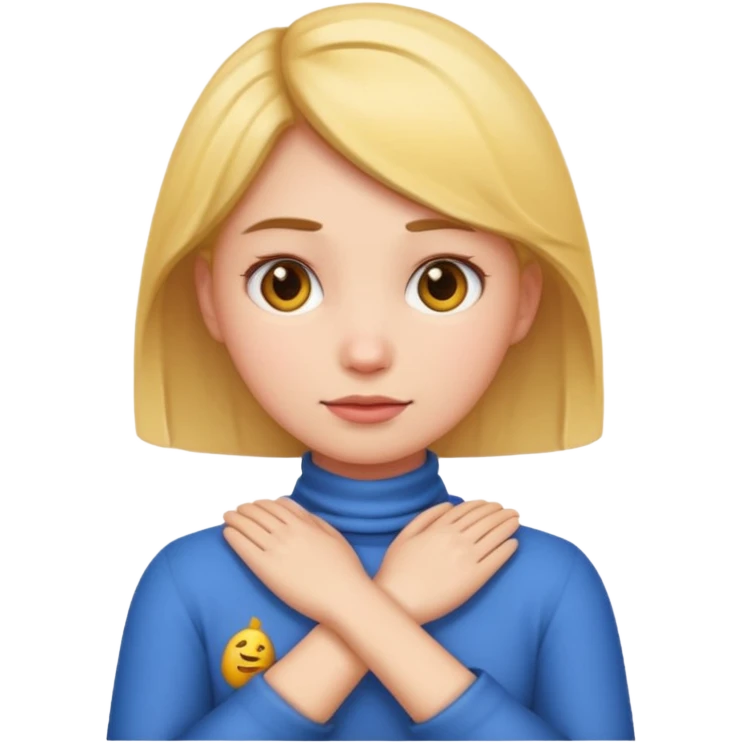 make a girl emoji crossing hands around neck emoji