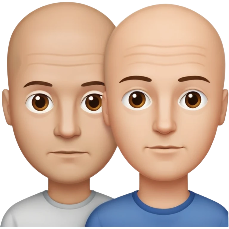 Two men both white. one has a bald head, one has brown hair emoji