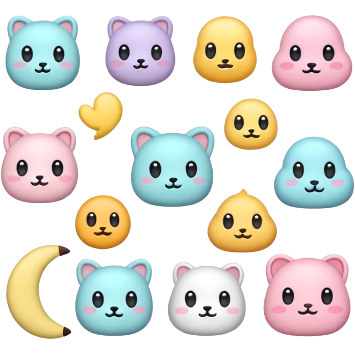 Create a cute, small 3D sticker in a realistic digital illustration style, with soft textures and pastel colors. Object
 emoji