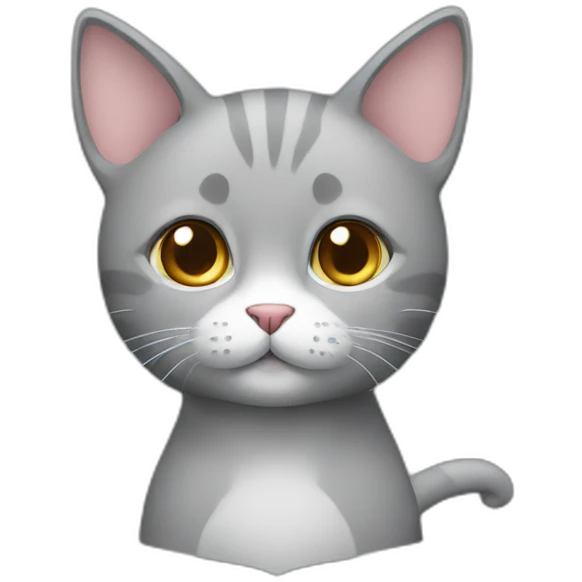 Cute grey cat emoji