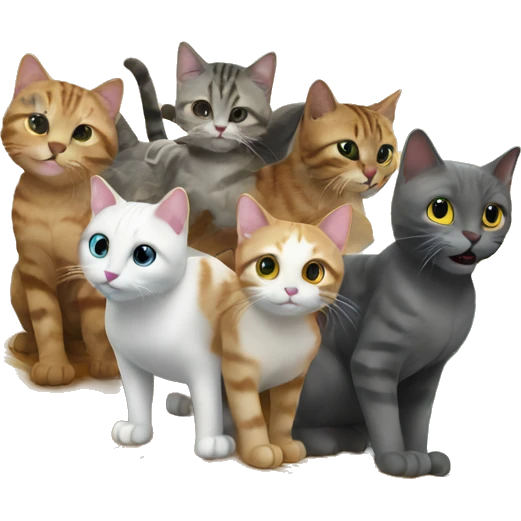 cat surfing with friends  emoji
