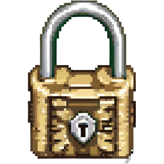 pixel art of an open padlock, simple style emoji