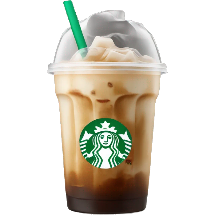 Starbuck ice coffee with ice cubes emoji