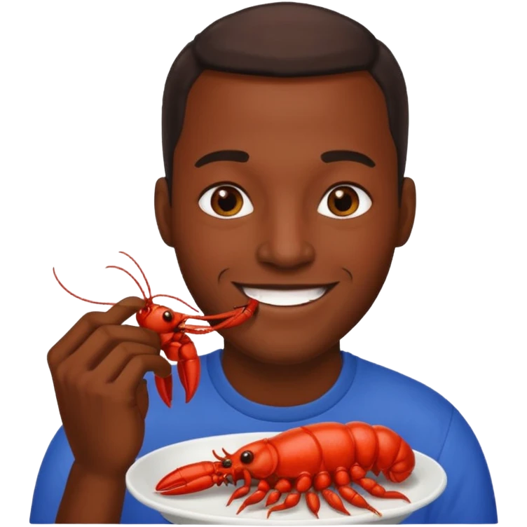 Black man eating crawfish emoji