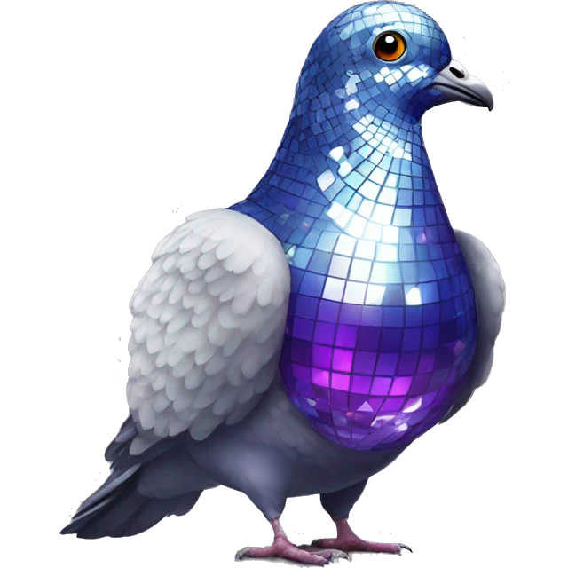 Disco ball pigeon emoji